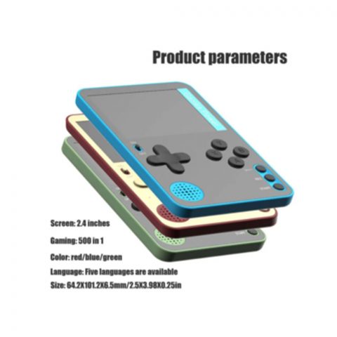 Mini handheld retro video game console with 2.4″ screen and 500 games built-in