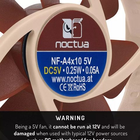 Noctua NF-A4x10 5V, Premium Quiet Fan, 3-Pin, 5V Version (40x10mm, Brown)